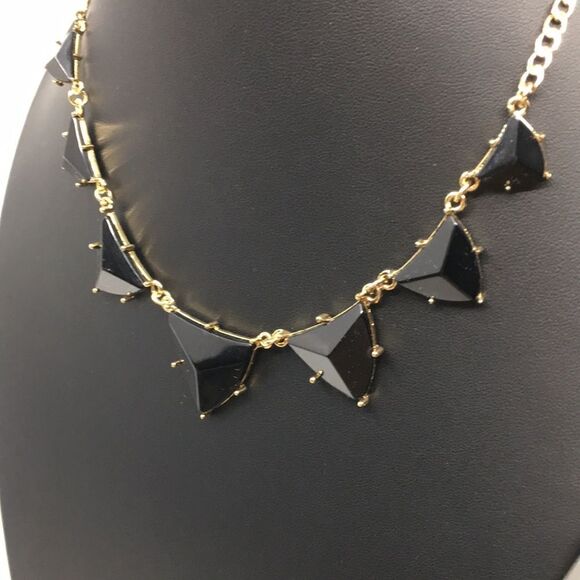 NWT Amrita Singh Bermuda statement necklace. Black and Gold Tone - Picture 8 of 16